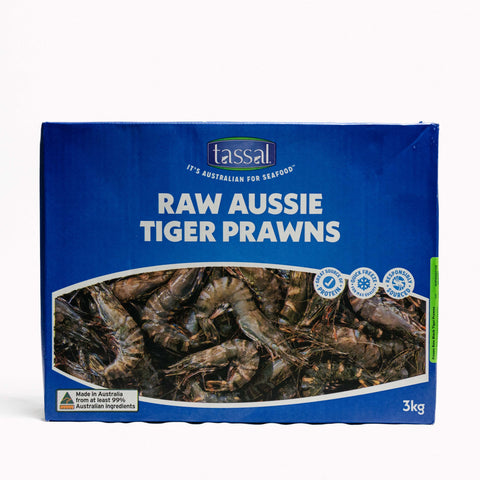 Australian Raw Black Tiger Prawns - 3kg Box (Large)