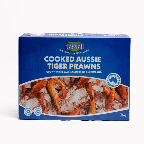 Australian Cooked Tiger Prawns - 3kg Box (Large)